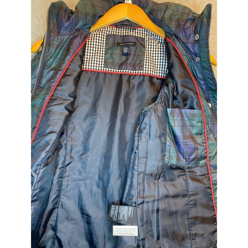 Tommy Hilfiger Blue and Green Plaid Puffer Vest - Picture 5 of 15